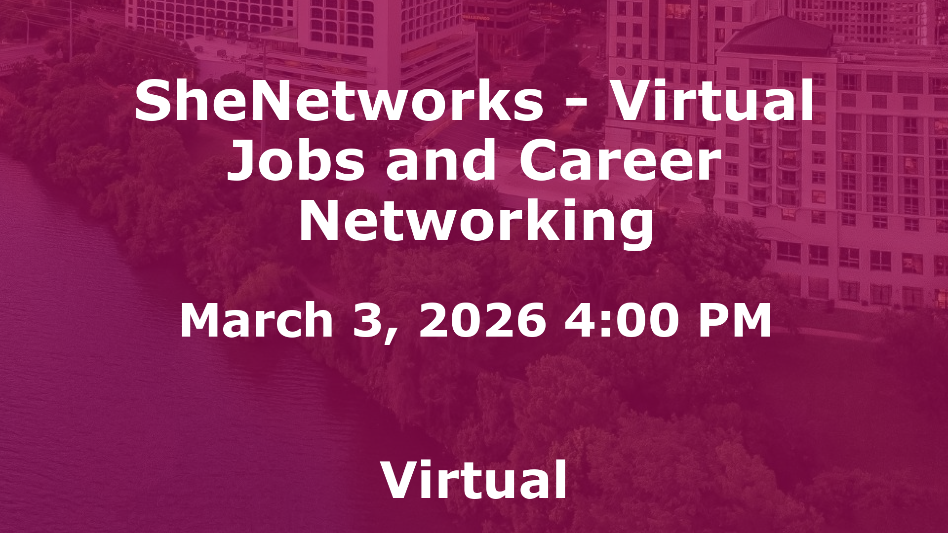 SheNetworks - Virtual Jobs and Career Networking event image
